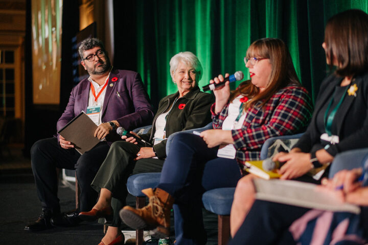 CCCE's James Janeiro looks at Amanda McKenzie as she speaks during the advocacy workshop