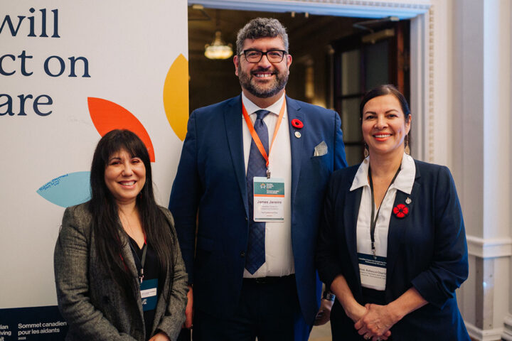 CCCE's James Janeiro with MP Leah Gazan and Minister Rebecca Chartrand