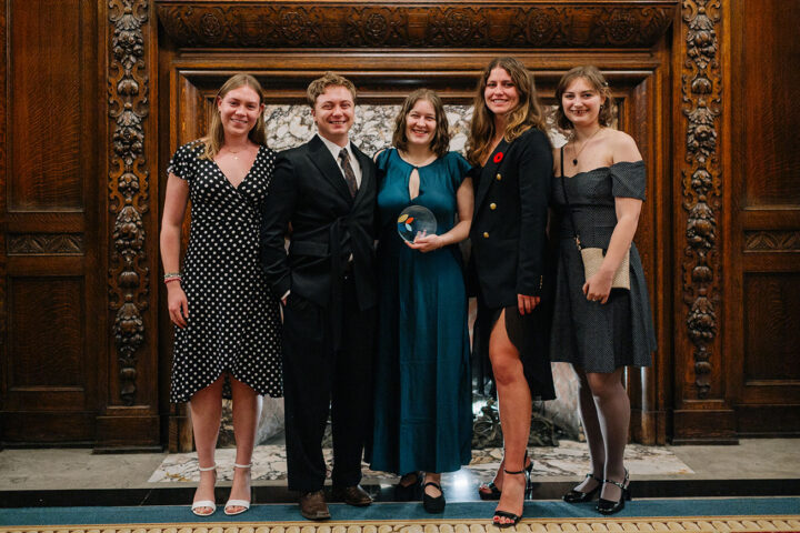 Award recipient Rebecca Gold with fellow members of the Young Caregivers Council of Canada